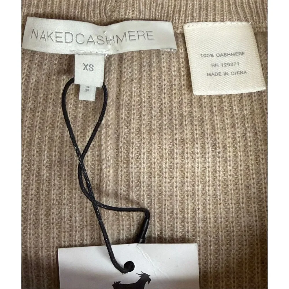 Naked Cashmere 100% Cashmere Short in Camel NWT Size XS - Picture 4 of 6